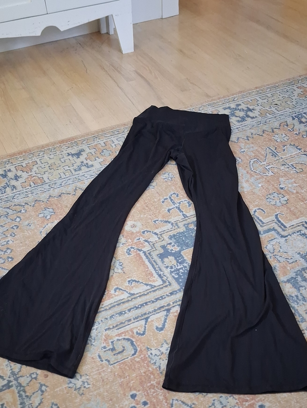 4 For 20  NWOT Black  Belle bottom Yoga Pants Crossover Waist  34" Inseam